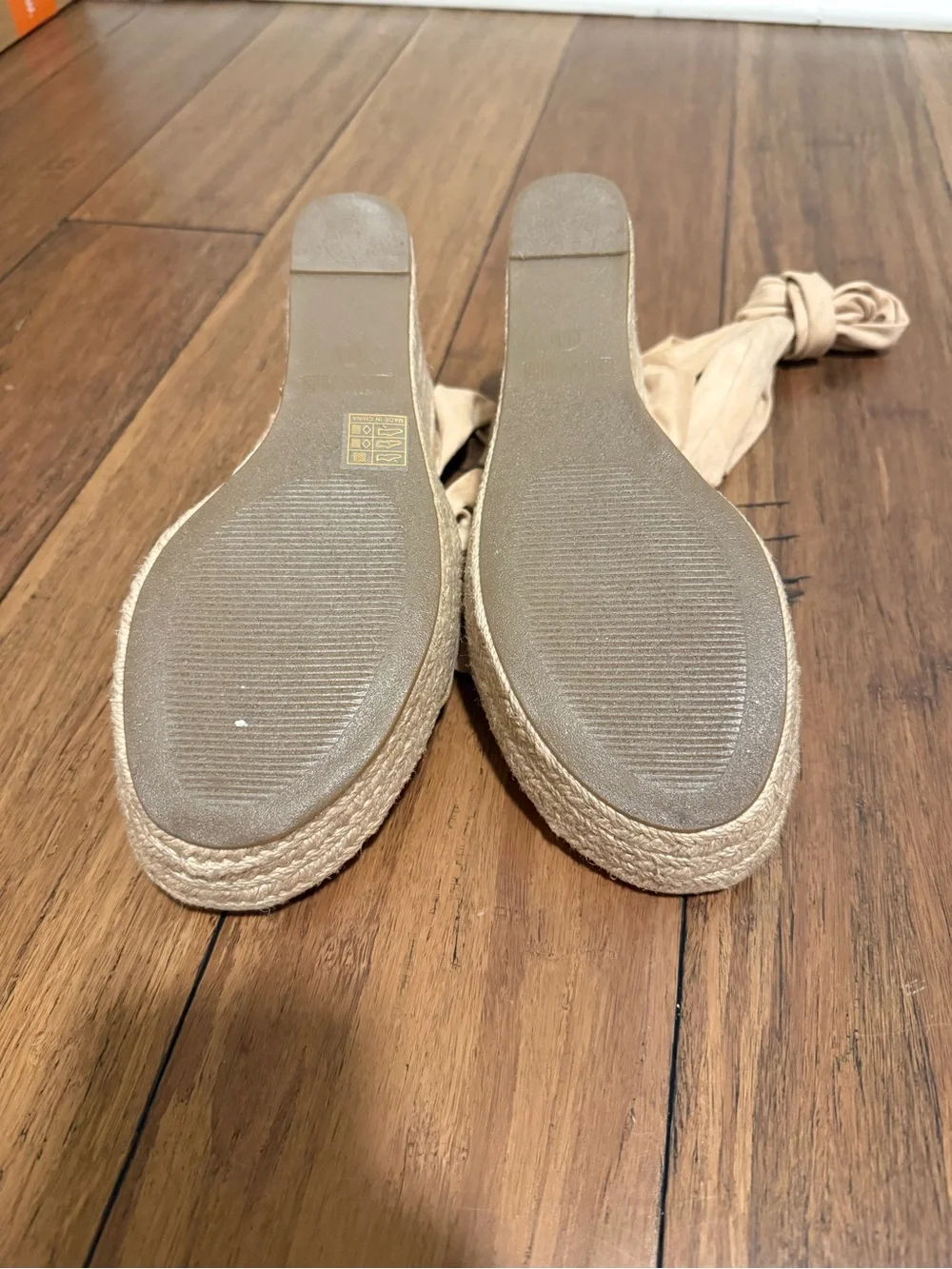 DREAM PAIRS Women's Espadrille Wedge Sandals, Size 11, Nude